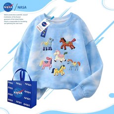 NASA 兒童扎染卡通印花衛衣