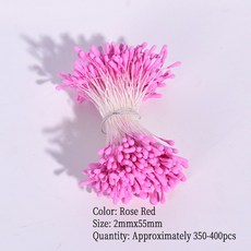 공예 DIY 재료 대용량 리본 파츠 장식 플러시 스틱 30cm 셔닐 실 줄기 트위스트 바 파이프 클리너 수술 크리 에이 티브 장난감 아트 핸드 꽃 만들기 용품, [06] stamen rose red