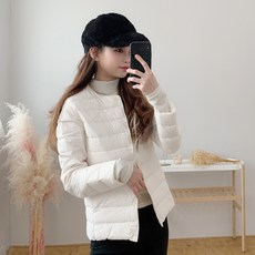 esrinj 女款素色羽絨輕量內襯外套