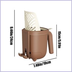 帶支架的貓砂盒勺大容量貓勺架便攜式垃圾桶和支架包括小貓 keritwlaiwc, 咖啡, 1個