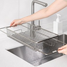 하루꿈 주방 올스텐 식기건조대 길이조절 가능 설거지 건조대 설치필요 없는 싱크대 건조대, 1개, 스텐, 1단