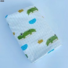 DFMEI 嬰童豆豆被薄款兒童小被純棉四季雙層a類蓋毯絨毛毯安撫加厚毯子, 提花鱷魚