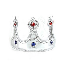 파티로 스펀지 왕관 크기조절 파티소품, 실버, 1개