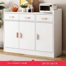 커피머신 선반 정수기장 탕비실 거치대 수납장 접시, 100x35x100 엑스트라 톨 웜화이트 삼문 삼서랍