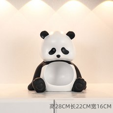 2025新款 熊貓入戶玄關櫃鑰匙收納托盤擺件支架客廳家居裝飾品喬遷新居禮品, 熊貓果簍, 1個