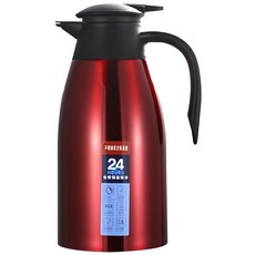 保溫24H 304不銹鋼雙層真空保溫壺 大容量, 酒紅色, 2L, 1個