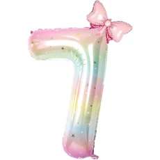 별 무지개 활 디지털 풍선 세트 소녀 생일 파티 및 기념일 파티 배경 장식 3 개 40 인치 3 개