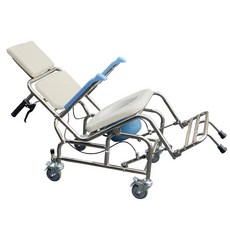 【海夫健康生活館】YAHO 耀宏 不銹鋼 專利扶手可掀 空中傾倒便器椅洗澡椅(YH125-5), 1個