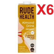 영국산 1L 6팩 총 6L 루드헬스 아몬드 드링크 Rude Health Almond Drink, 30개