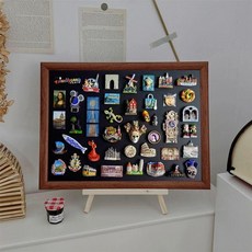 대형 자석 보드판 마그넷 탁상용 상세 칠판 다용도 메뉴판, 소형 20x30cm 브라운 스탠드 포함