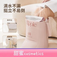 甜蜜cosmetics 泡腳專用桶 可摺疊高深足浴桶 家用保溫泡腳盆 省水泡腳過膝蓋洗腳桶, 1個, 高級款-輕奢泡腳【四條支撐杆/防傾倒】,紫-中號/防傾倒圓柱型【收納袋+足浴包】