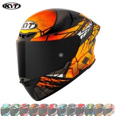 KYT TT레보 풀페이스 데칼 오토바이 스쿠터 바이크 KC인증 헬멧, L, 컴버션 오렌지