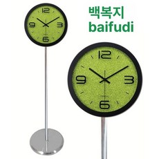 엔틱 거실 무소음시계 스탠드형, 12inch, 에메랄드그린 엣지 라이트 엣지 샌드 크리스탈