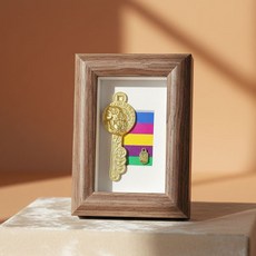 풍수 인테리어 소품 재물복 금전운 오색 오방색 행운의 황금 해태 열쇠 액자 장식 E448