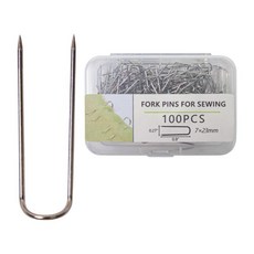 GHSHOP 바느질 U핀 포크 핀 학교용 직선 핀 공예 수업 양장점, 2.3cmx0.7cm, 강철, 100개