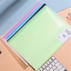 A4 포켓 클리어 파일 화일 홀더 20매 문서정리 서류보관 사무용 정리함, 1개, 그린