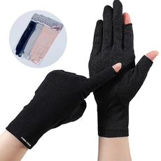 스윗콩 여성용 얇은 러닝 운전 스포츠 장갑 양손착용 세트, 블랙, 1세트