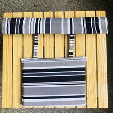 캠핑의자 캔버스 접이식 체어 낚시 야외 원목 해변, 블랙 앤 그레이 스트라이프, 1개