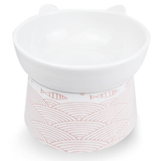 MONAGIO 寵物汪喵魚陶瓷餐具, 粉紅色, 1個