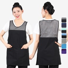 망사 앞치마 원피스 요양보호사 여름 시원한 단체 메쉬 LA58, LA58 검정단색M, 1개