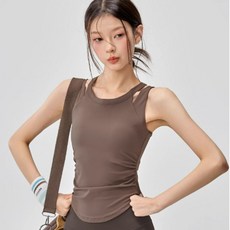 여름 여성 슬림 주름디자인 러닝 피트니스 요가 상의zy