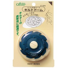 Clover可樂牌 旋轉型攜帶線針收納盒 57-694 日本製造 針線收納盒(10根;線不打結) 隨身裁縫紉針線盒 繡花針盒, 1個, 藍色