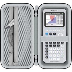 Baval Texas Instruments TI-84 Plus CE/TI-84 플러스/TI-Nspire CX II CAS/TI-Nspire CX II/TI-83 플러스/TI-8, 화이트 케이스, 블랙 지퍼