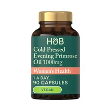 영국 홀랜드앤바렛 Holland & Barrett Evening Primrose Oil 비건 냉압착 달맞이꽃 오일 1000mg 캡슐, 1개, 90정