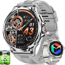 [포르르] 남성용 LIGE 스마트워치(응답 / 전화 걸기) 1.85인치 HD 화면 야외 스포츠 스마트워치 800mAh 배터리 안드로이드 iOS용 수면 모니터 5ATM 방수, EF10-B