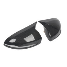 碳纖紋印花後視鏡保護罩(2入) 適用於15-21年 W205 GLA GLB GLC 倒車鏡裝飾蓋 覆蓋式黏貼, 1個