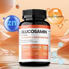 뼈 관절 연골에 좋은 MSM 콜라겐 히알루론산 아연 셀레늄 망간 보스웰리아가 함유된 글루코사민 콘드로이틴 프리미엄 천연 콘드로이틴 글루코사민 복합체, 1개, 120정