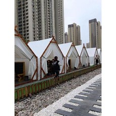 글램핑텐트제작 글램핑천막 오두막 가든 조립식 텐트 쉘터 장박, 3. 2X2m 흰색 천, 1개