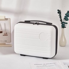 새로운 휴대용 화장품 케이스 14 인치 여행 보관 고급 휴대용 소형 수하물 가방 손 선물, 흰색 여행 가방