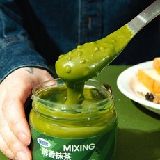 이슬빛 녹차땅콩버터잼 땅콩 알갱이 고단백 스프레드 크런치 무설탕, 1개, 200g