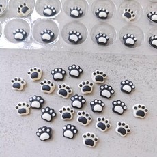 동물 발바닥 모양 블랙 앤 화이트 초콜릿 케이크 디저트 데코 장식 108개입, 옵션 24