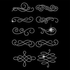 1개 유리 핫픽스 라인스톤 다리미 부착형 아플리케 의상 액세서리 (옷 가방 바지용 꽃무늬) 297x210mm, 혼합색