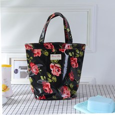 PVC 물 빠지는 불투명 메쉬 목욕가방, 장미