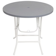 지오리빙 접이식 플라스틱 원형 테이블, 그레이