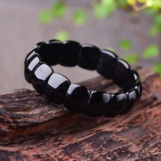 내츄럴 흑요석 천연 정통 핸드 팔찌 유니섹스 크리스탈 커플 팔찌