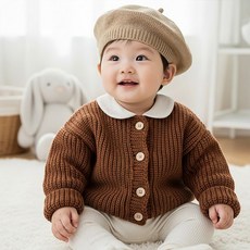 몽실이 프렌치 니트 베레모 유아 화가모자 가을 외출 악세사리 사진촬영