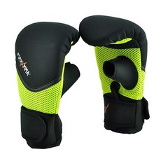 MaxxMMA 네오프렌 세탁 가능한 헤비 백 장갑 복싱 펀칭 트레이닝(네온 옐로우 L/XL), 네온 옐로우, 1개