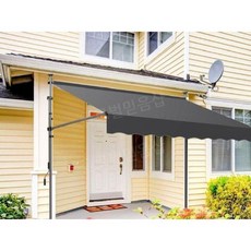 무타공 접이식 차양막 기둥식 3m 1m 회색 테라스 고정 천막, A. 두꺼운 회색 천 회색 브라켓 길이 1