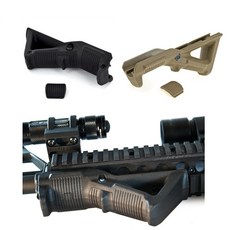 앵글포어그립 수평그립 핸드건손잡이 전동건 포어그립 서바이벌군장 밀리터리용품 에어소프트건 악세사리 제이템팩토리, 블랙, A타입(롱), 1개