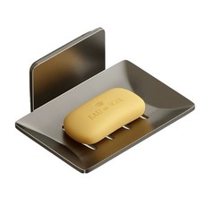 욕실 고급 무타공 비누 받침대, 2개, 다크그레이