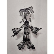 皮影 才子佳人 牛皮雕刻 手工上色 仿古色 高31cm 非遺 收藏 裝飾, 如圖所示, 1個