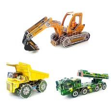 [몽파] 3D 중장비 종이퍼즐 5종, 덤프트럭