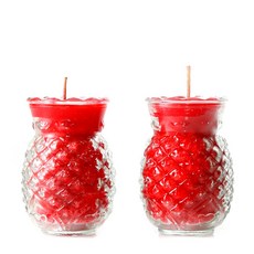 金發財金紙 小鳳梨旺旺來蠟燭2對組 (拜神專用) - 祭拜神明 祈求平安 造型可愛 增添趣味, 1個