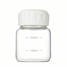 WHH 다용도 내열 쥬스 유리병 미니 밀페용기, 4개, 250ml