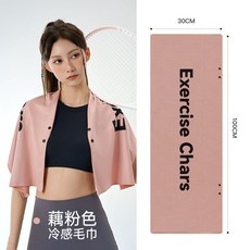 CHARS冷感毛巾健身房冰絲速乾巾運動跑步吸擦汗冰涼網球籃球訓練, 銀灰,速乾冷感毛巾【30*100cm】, 1個