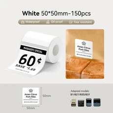 3 롤 NI B21 B3S B1 B31 열 라벨 의류 자체 접착 태그 방수 스마트 오 포켓 프린터, White50x50--3rolls